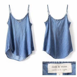 Cloth & Stone Denim Blue Camisole Top
